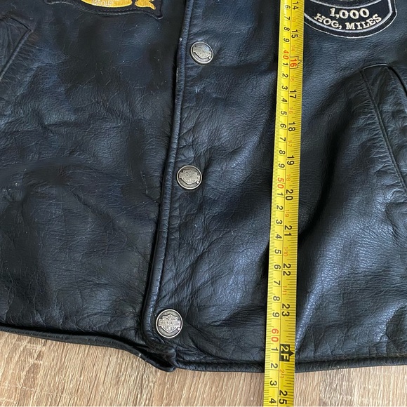 2009 HARLEY DAVIDSON Leather Motorcycle Biking Vest with Patches and Pins - Picture 7 of 16